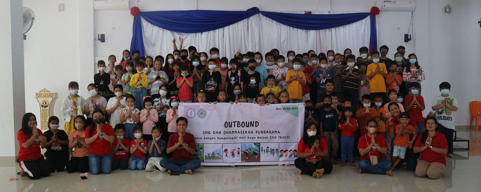 MURID SEKOLAH PELOPOR MENGIKUTI KEGIATAN OUTBOUND YANG DIADAKAN OLEH SMB DAN DHAMMASEKHA PUBBARAMA